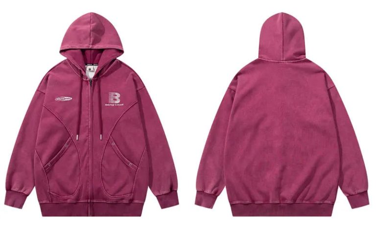 Vintage Oversize Hoodies Jacket Y2K Embroidered Patchwork Full Zip Up Hooded Sweatshirt Hip Hop Harajuku Baggy Washed Streetwear - Image 14