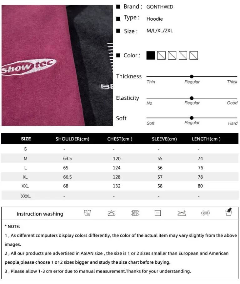 Vintage Oversize Hoodies Jacket Y2K Embroidered Patchwork Full Zip Up Hooded Sweatshirt Hip Hop Harajuku Baggy Washed Streetwear - Image 4